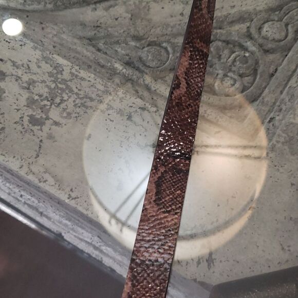 NINE West Snake Print Gold Buckle Belt -> 9W Snake Print Gld Buckle Belt - Picture 4 of 6